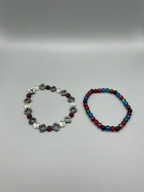 Multicolor Beaded Stretch Bracelet Set - - Handmade #B0302C